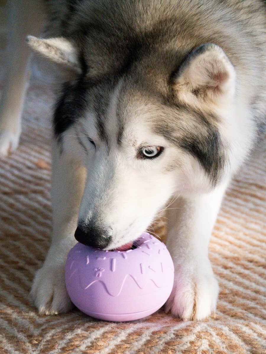 INOOKO – Yoomy Tappetino Lick Mat a forma di ciambella e giocattolo per cani – Lavanda
