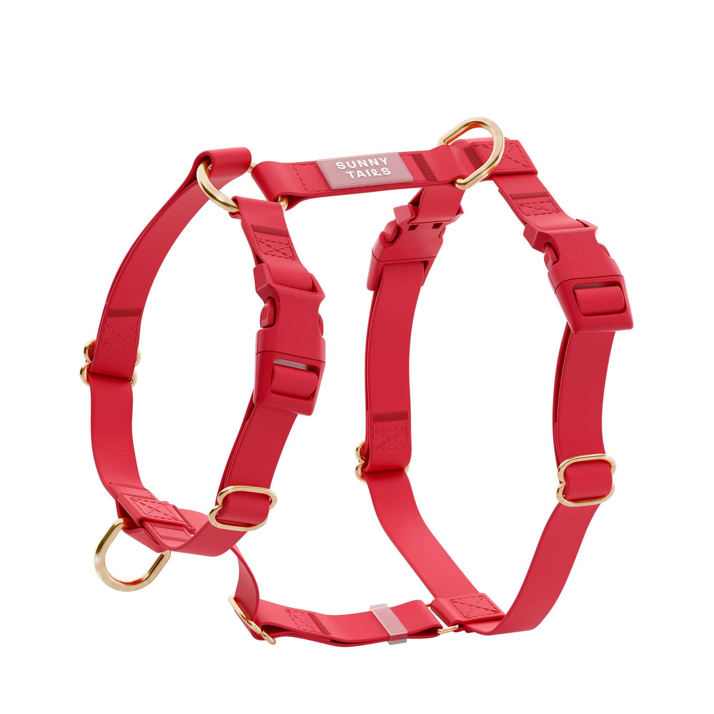 SUNNY TAILS - Pettorina per Cani Impermeabile - Rosso Ciliegia