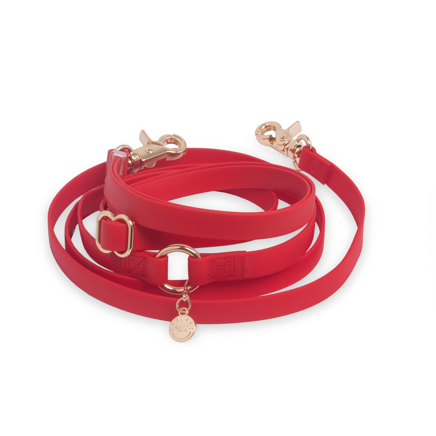 SUNNY TAILS - Guinzaglio per Cani Convertibile 4 in 1 e Multifunzionale - Rosso Ciliegia