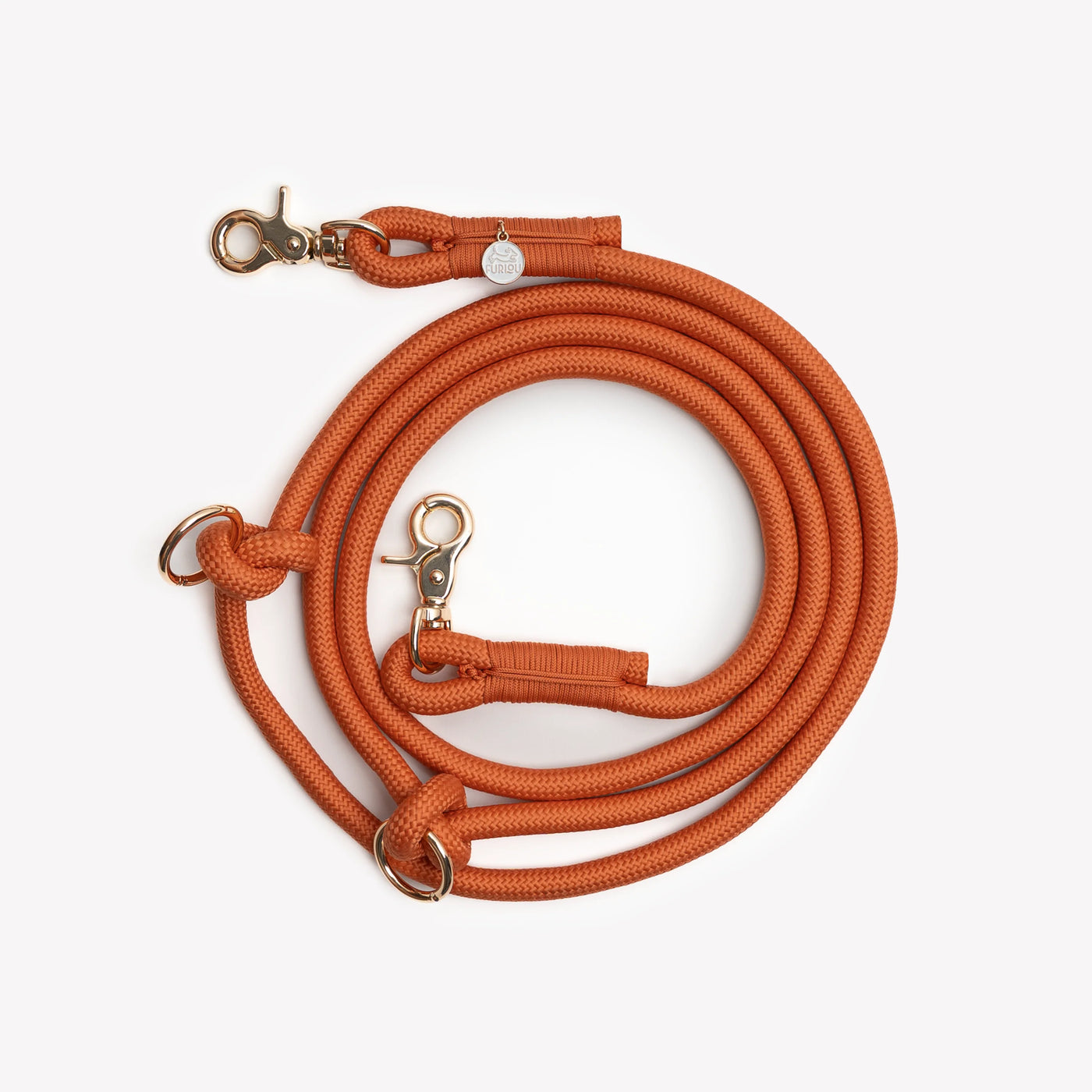 FURLOU - "Terracotta" – Guinzaglio per cani a mani libere, intrecciato