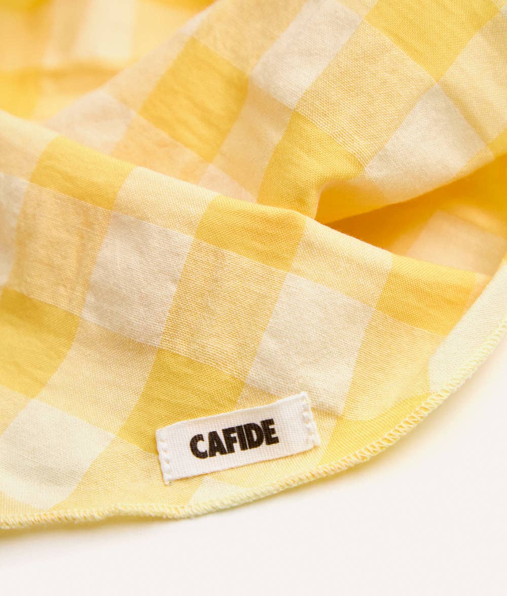 CAFIDE – Bandana a scacchi per cani (giallo, crema)