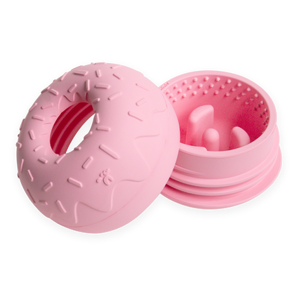 INOOKO – Yoomy Donut Schleckmatte & Beschäftigungsspielzeug für Hunde – Rosa