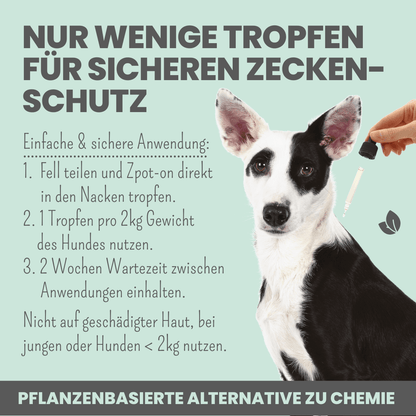 NOMS+ - Zpot-On für Hunde – Natürlicher Zeckenschutz gegen Zecken, Flöhe, Milben & Mücken - OSSO BLU