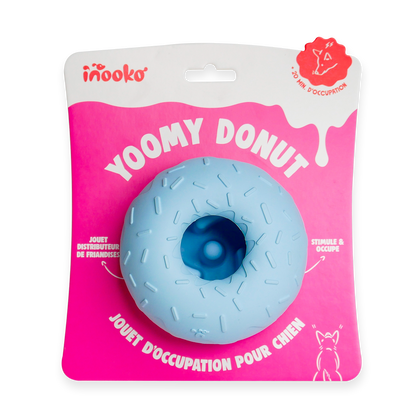 INOOKO – Yoomy Donut Schleckmatte & Beschäftigungsspielzeug für Hunde – Blau