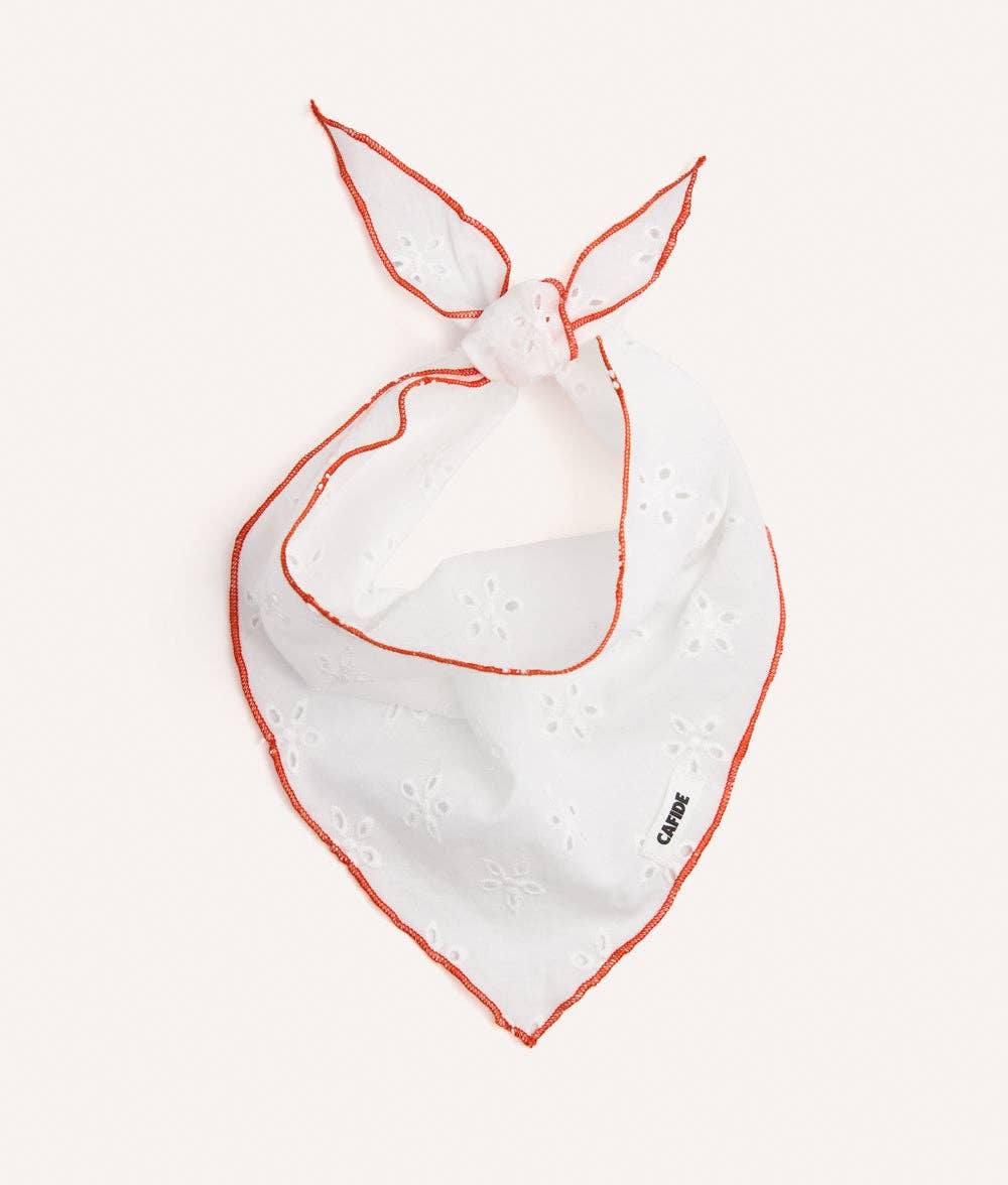 CAFIDE – Bandana per cani con ricamo (Corallo, Crema)