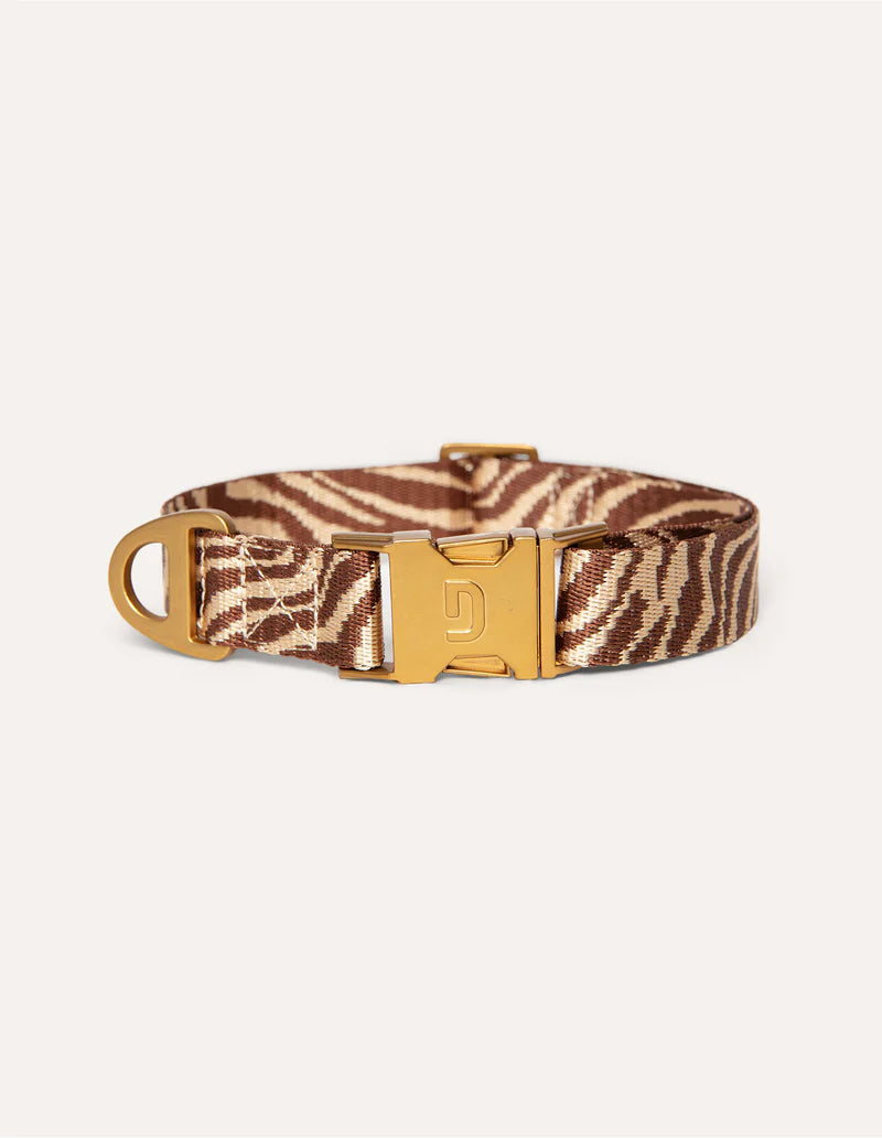 DOGGUO - Collare Zebra – Marrone/Beige