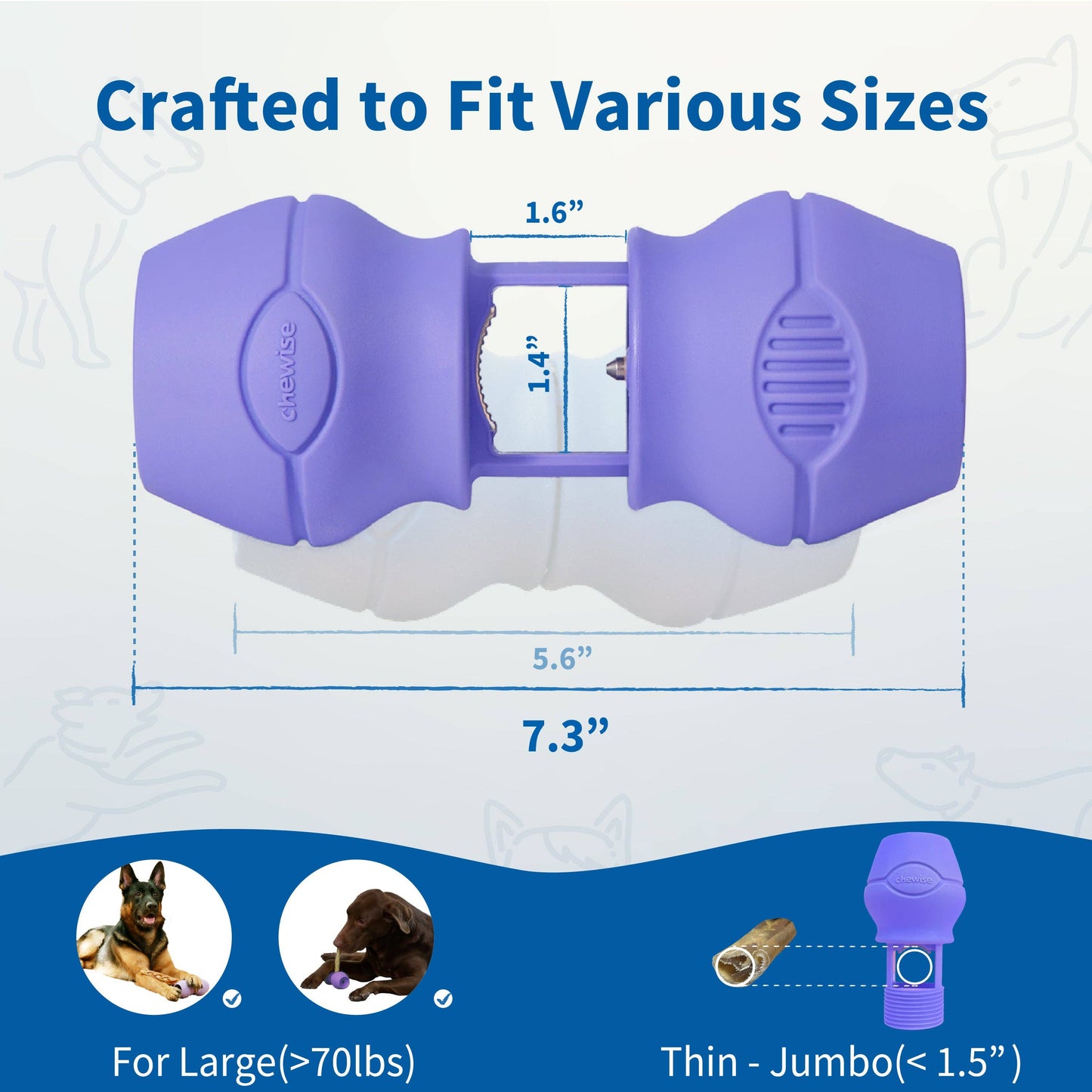 CHEWISE- Sicherer Kauhalter – XL | Für Hunde über 32 kg - OSSO BLU