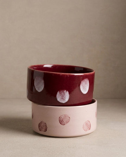 EGG BACK HOME – Pop Dots Hundenapf Burgunder