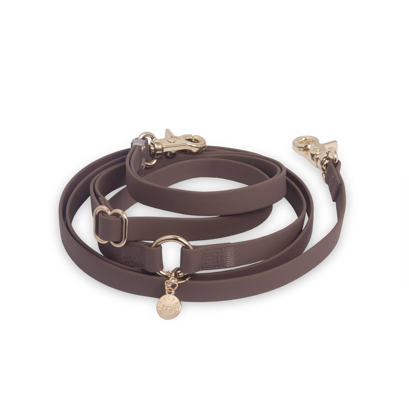 SUNNY TAILS - Guinzaglio per cani convertibile e multifunzionale 4 in 1 - Marrone Espresso