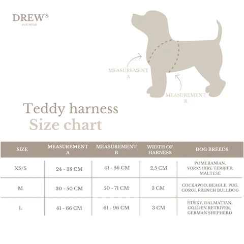 DREW'S DOGWEAR - Teddy-Geschirr (braun) - OSSO BLU