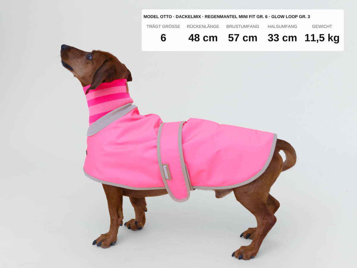 LUMIIES – Glow Raincoat Mini-Fit Hunderegenmantel Neonpink