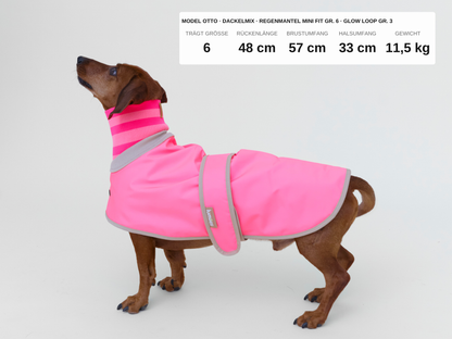 LUMIIES – Glow Raincoat Mini-Fit Hunderegenmantel Neonpink
