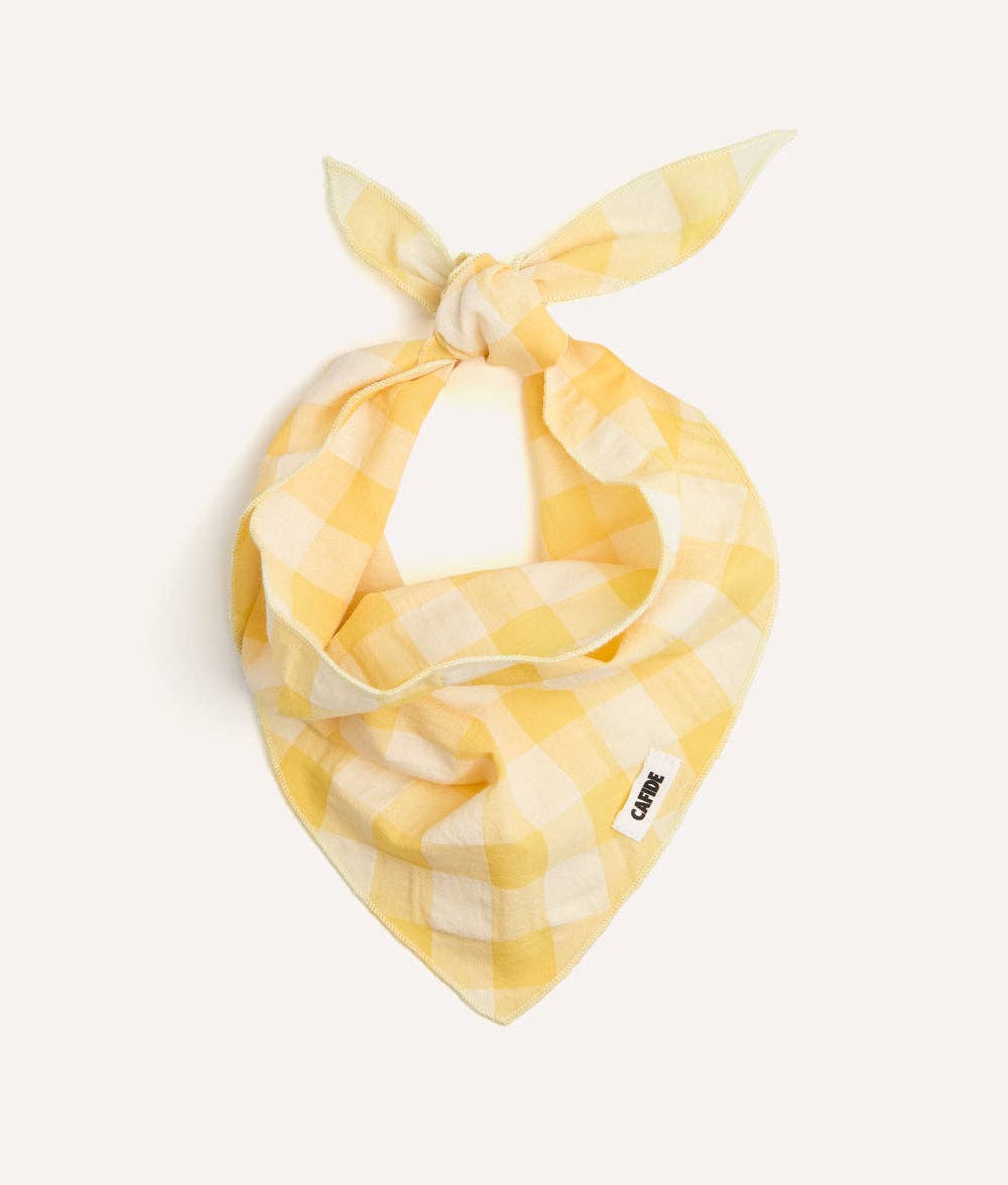 CAFIDE – Kariertes Hundebandana (Gelb, Creme) - OSSO BLU