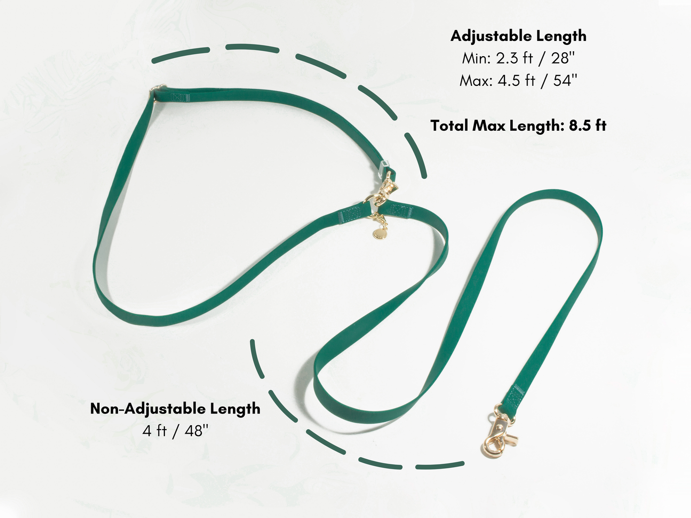SUNNY TAILS - Guinzaglio per cani 4 in 1 convertibile e multifunzionale - Verde prato