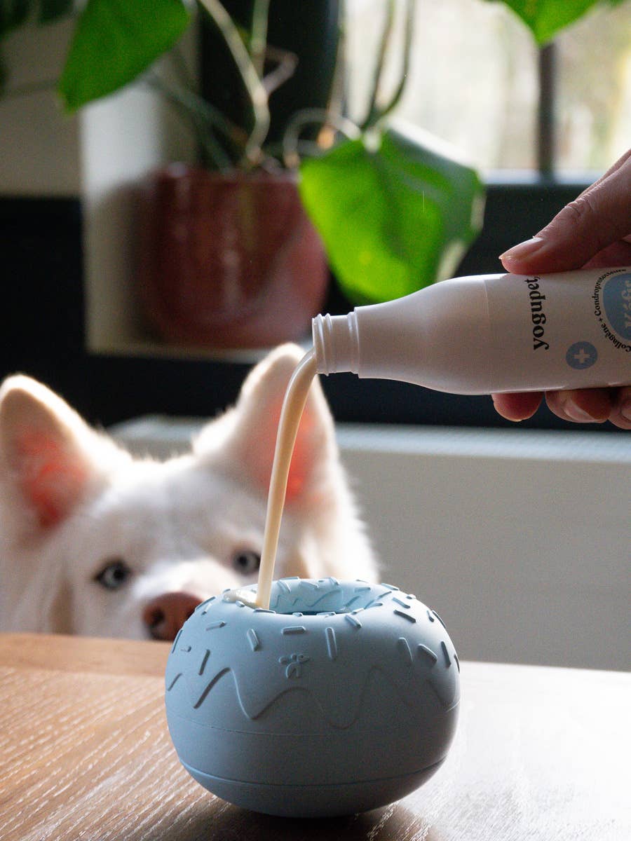 INOOKO – Yoomy Donut Schleckmatte & Beschäftigungsspielzeug für Hunde – Blau