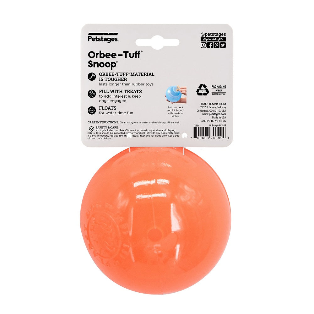PLANET DOG - Lil' Snoop – Interaktives Spielzeug (Rot, 10 cm) - OSSO BLU