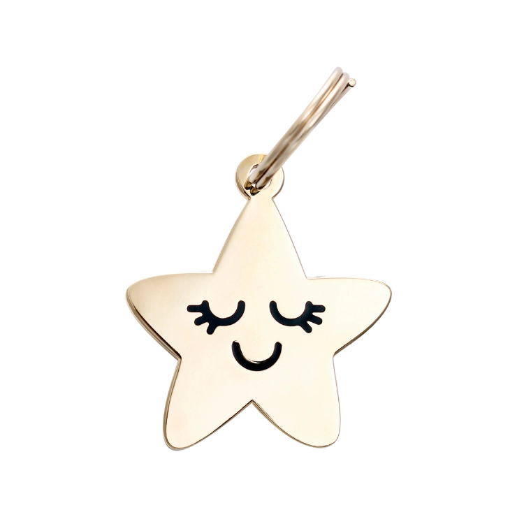 TWO TAILS PET COMPANY - Targhetta identificativa per animali domestici Smiling Star