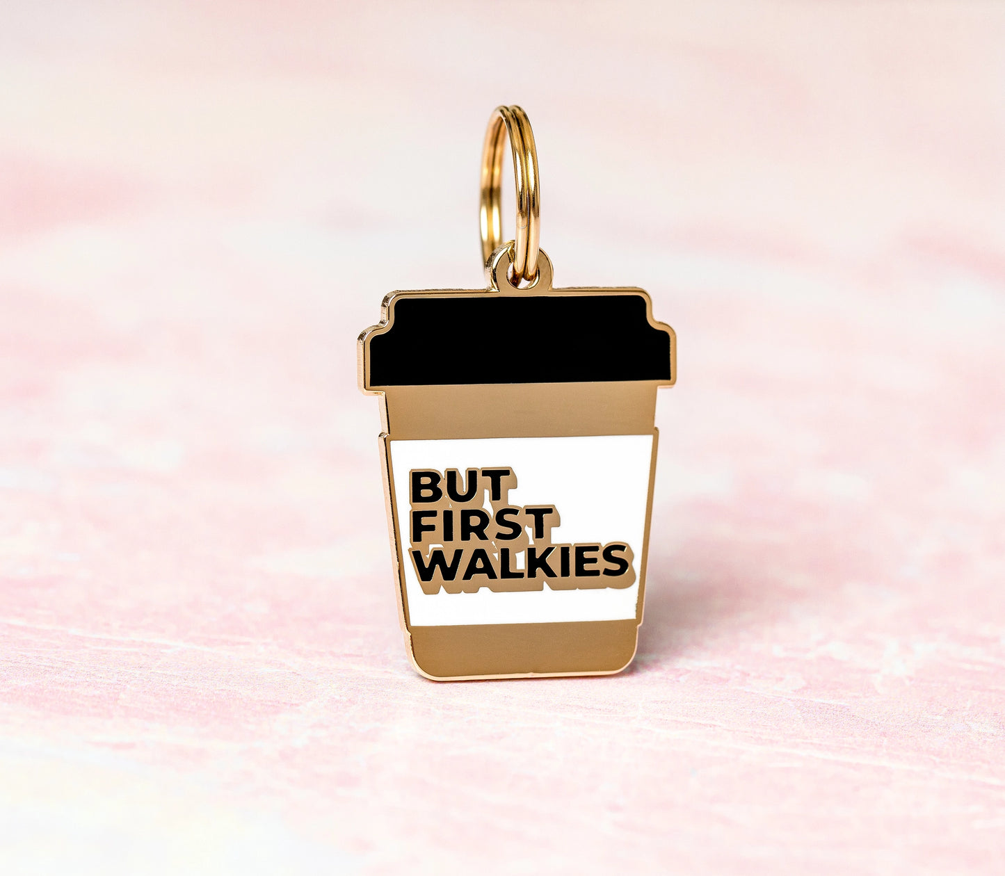 VORBESTELLUNG - But First Walkies Coffee Cup Pet ID Tag - OSSO BLU