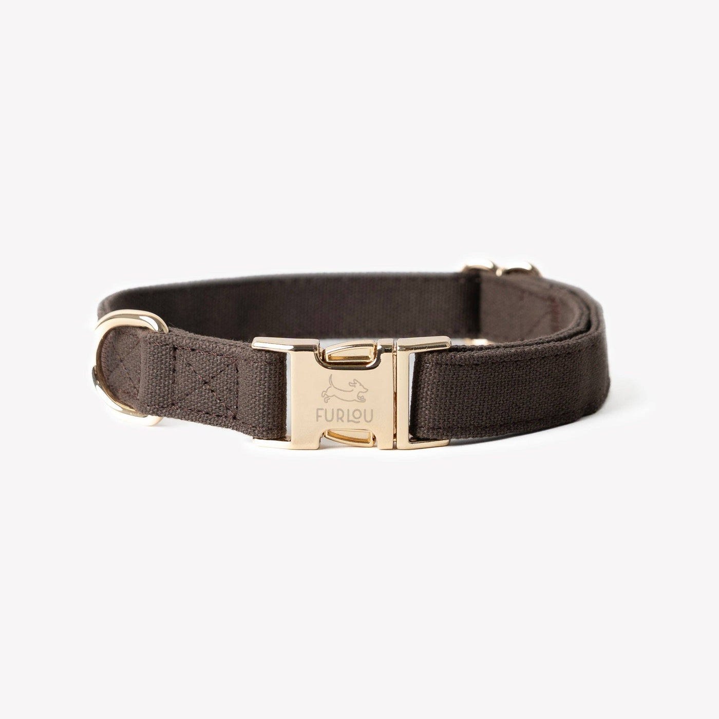 FURLOU – Collare per cani in tela di cotone marrone