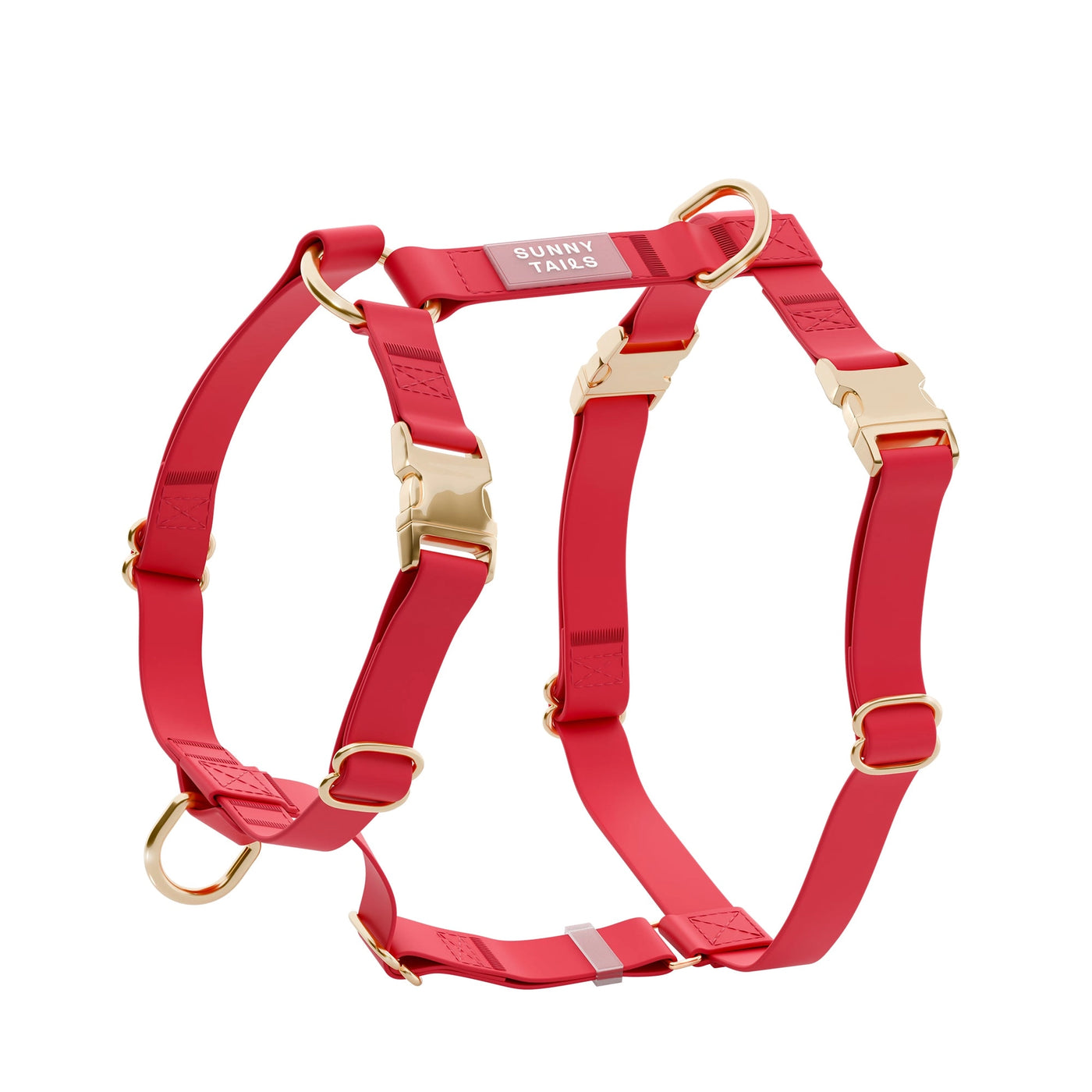 SUNNY TAILS - Pettorina per Cani Impermeabile - Rosso Ciliegia