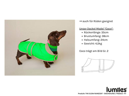 LUMIIES – Glow Raincoat Mini-Fit Hunderegenmantel Neongelb