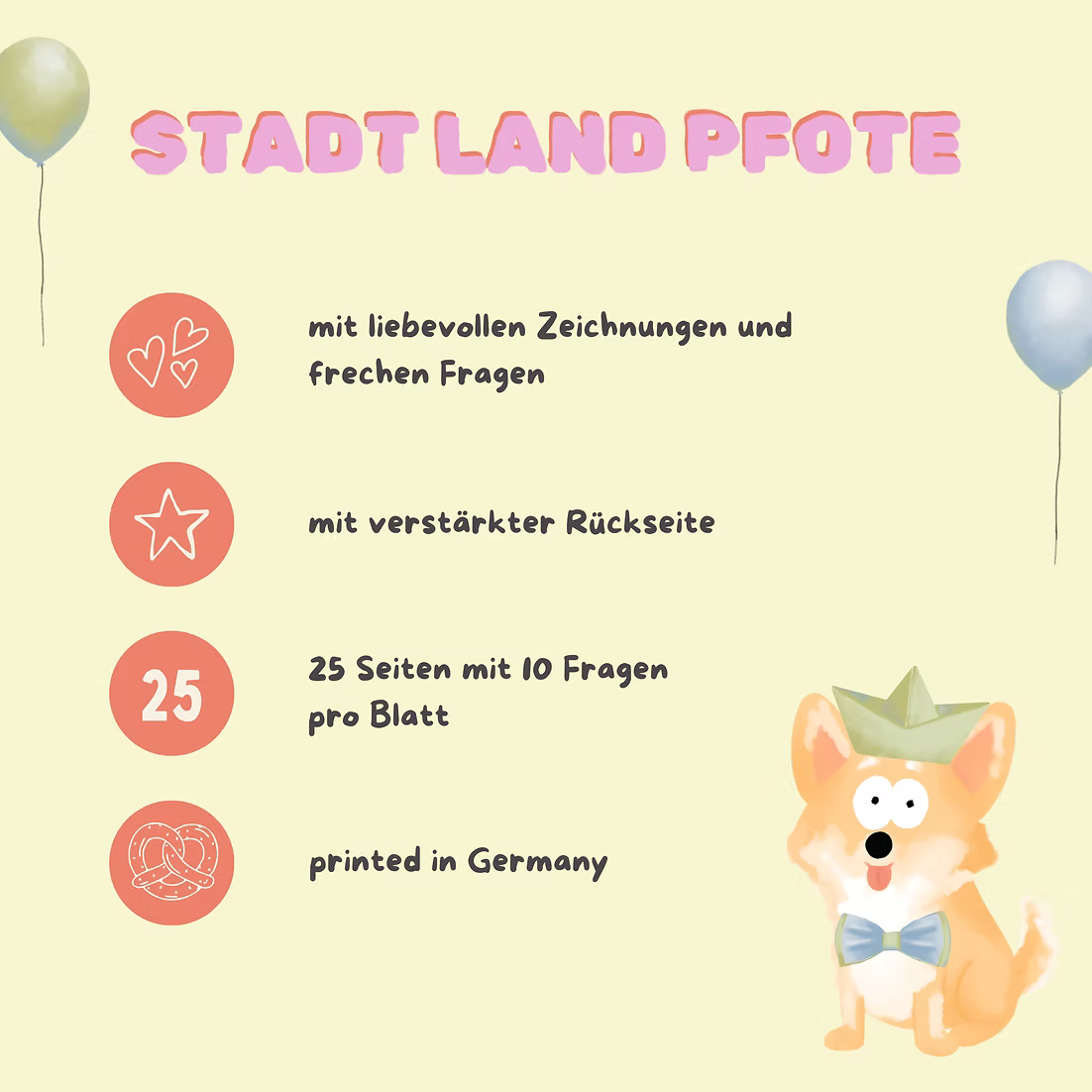 PFOTENALBUM – Spielblock „Stadt, Land, Pfote“ für Hundefans - OSSO BLU