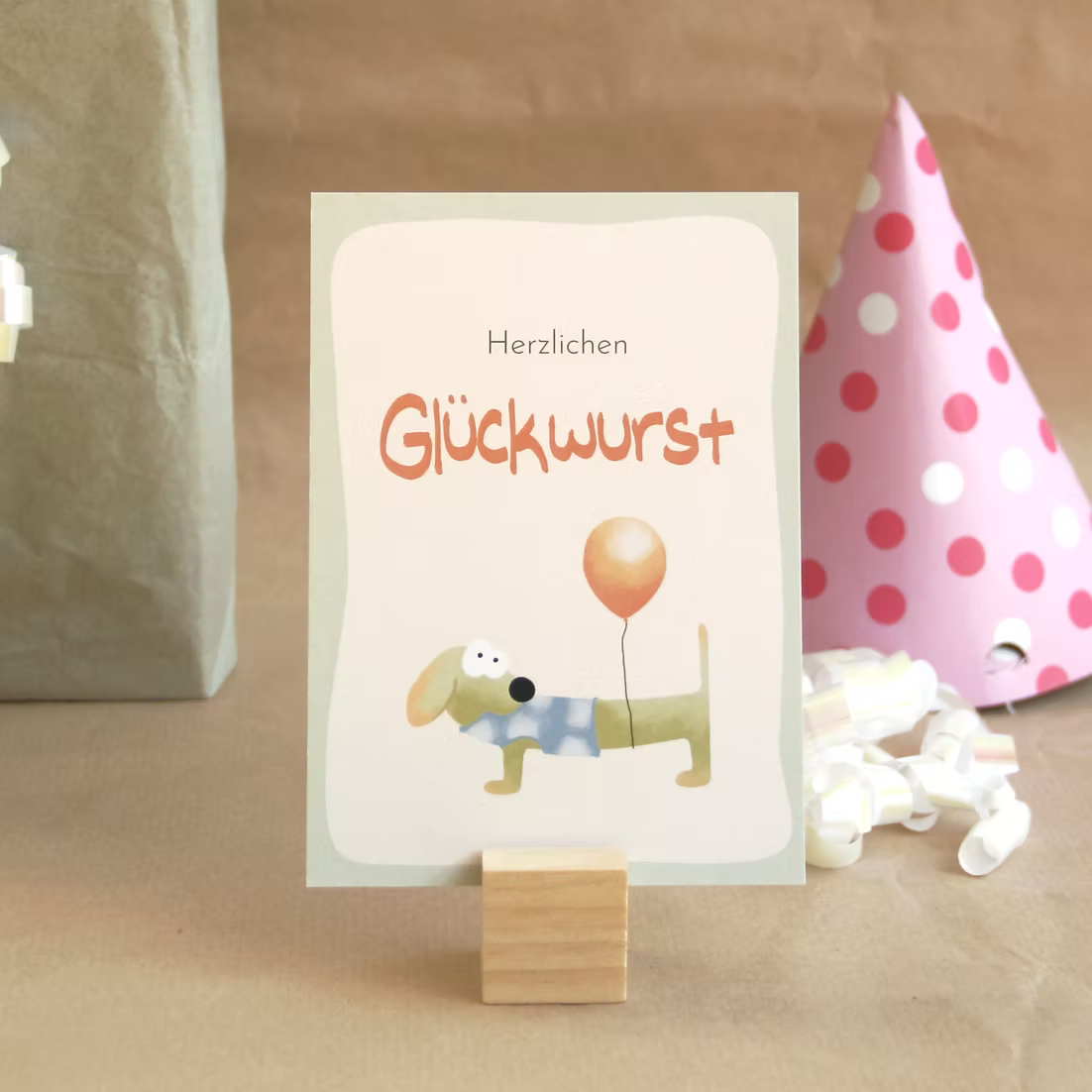 PFOTENALBUM – Glückwunschkarte „Herzlichen Glückwurst“ - OSSO BLU