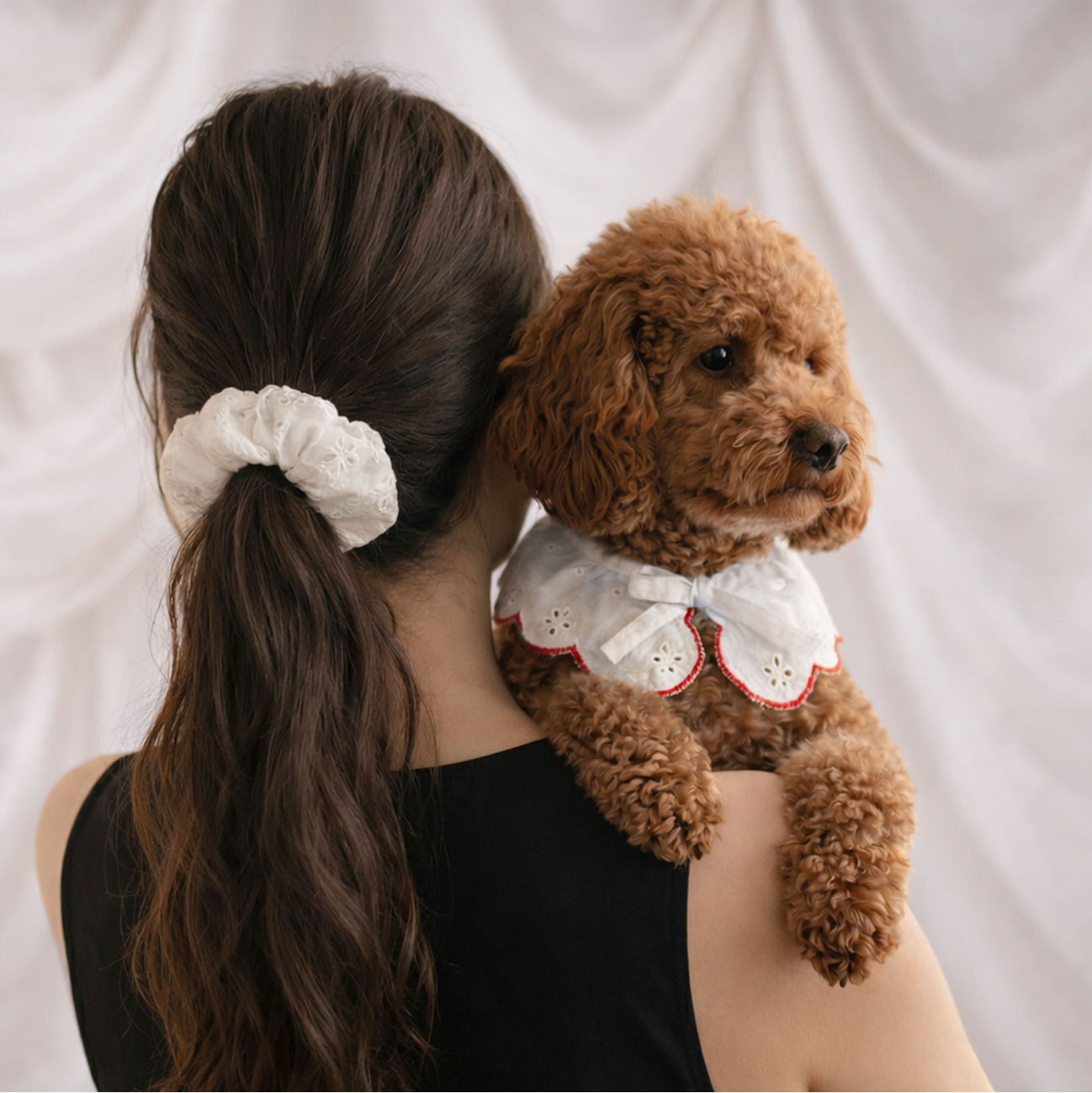 CAFIDE – Scrunchie ricamato (Coral, Noa)