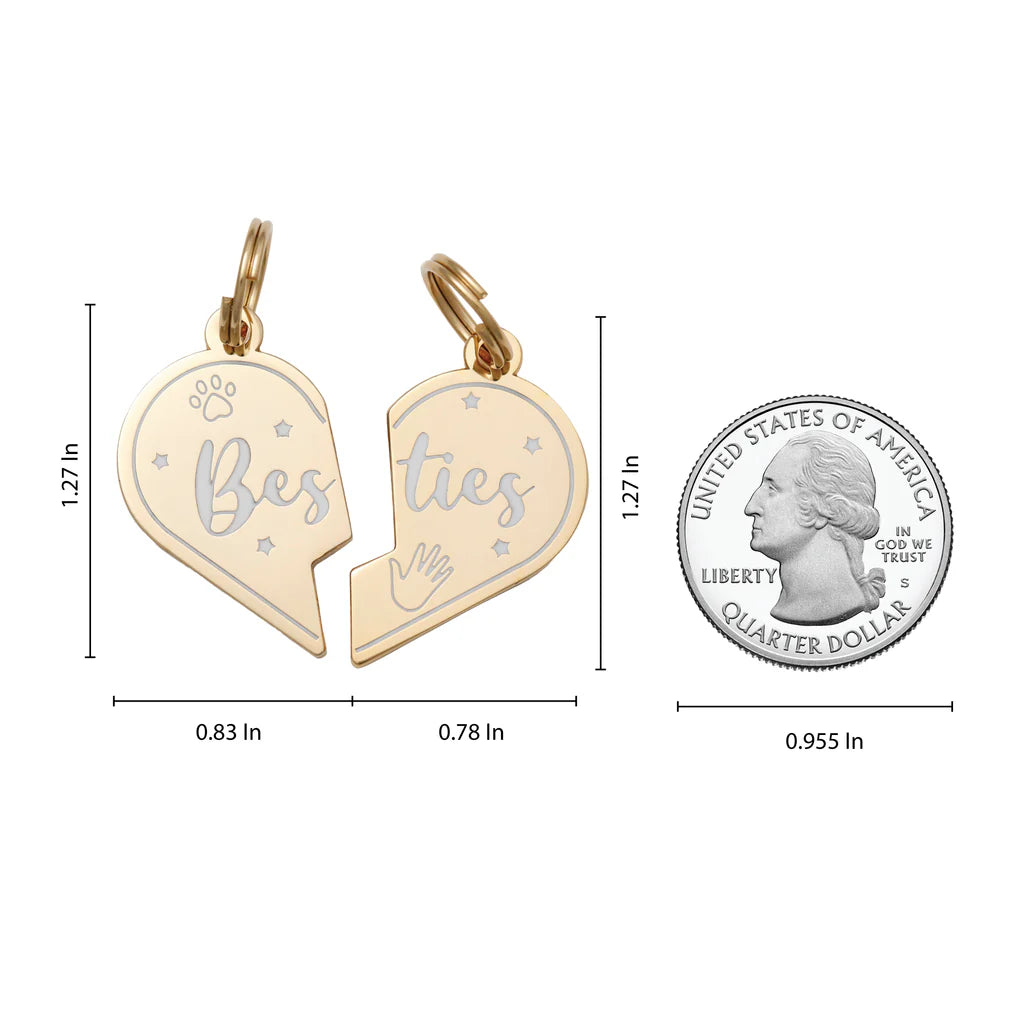 TWO TAILS PET COMPANY - Besties - Pet ID Tag & Charm - OSSO BLU