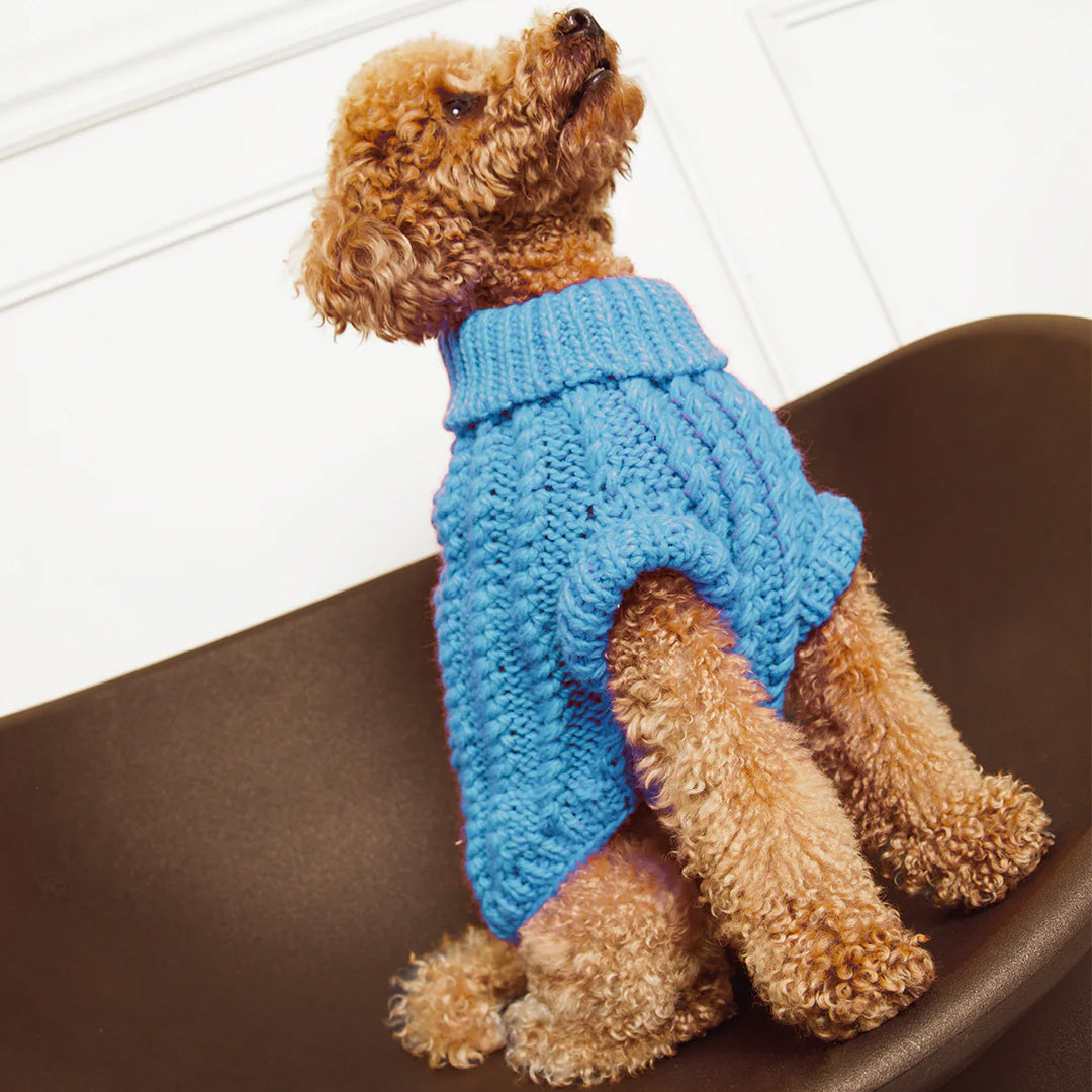 DOGGUO - Handgestrickter Pullover für Hunde - OSSO BLU