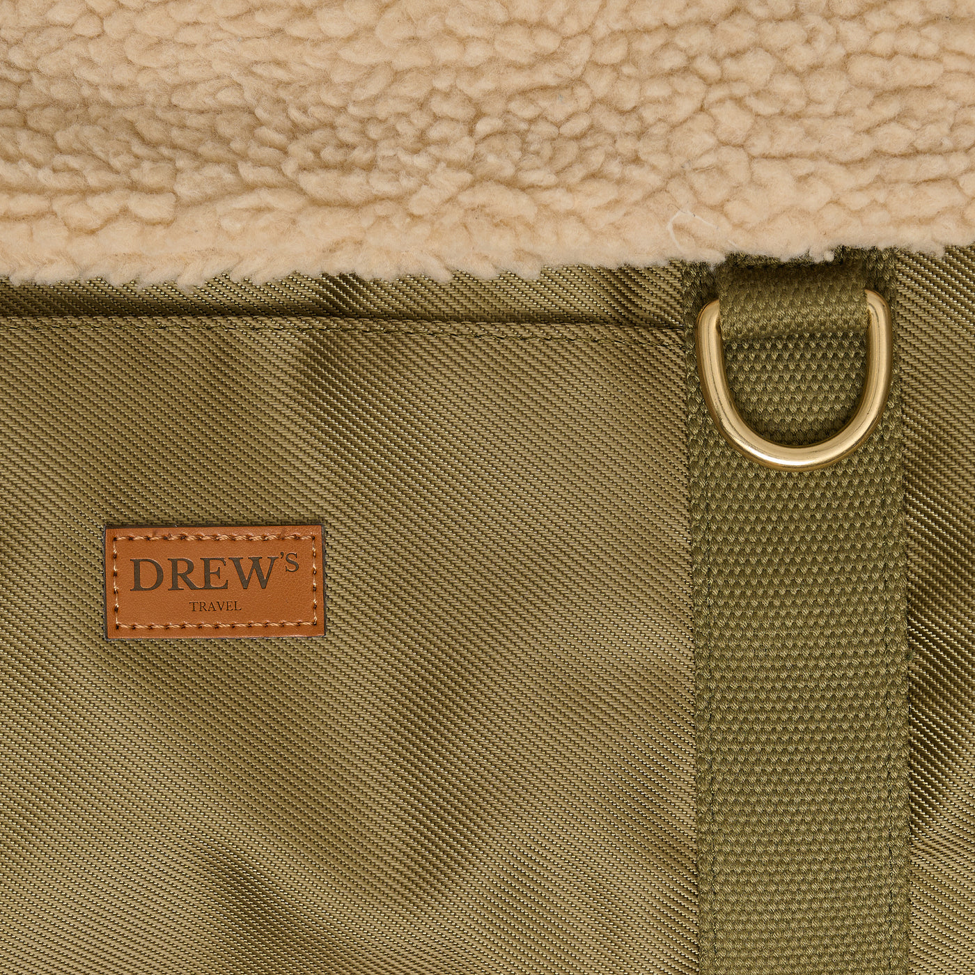 DREW'S DOGWEAR - LIMITED EDITION – Olive // Borsa sportiva per cani con fodera interna in orsetto di pile