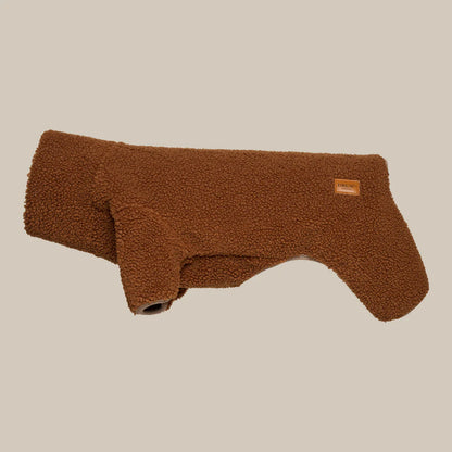 DREW'S DOGWEAR - MILO // Hundepullover aus weichem Teddymaterial – Braun - OSSO BLU