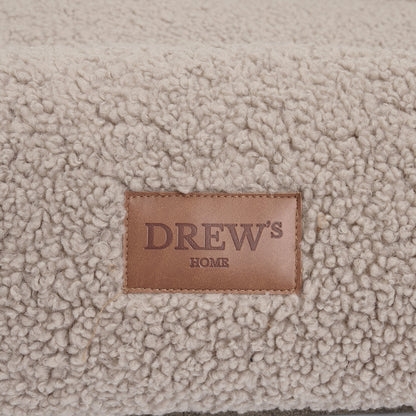 DREW'S DOGWEAR - Orthopädisches Teddy-Hundebett mit Memory-Schaum in Taupe - OSSO BLU