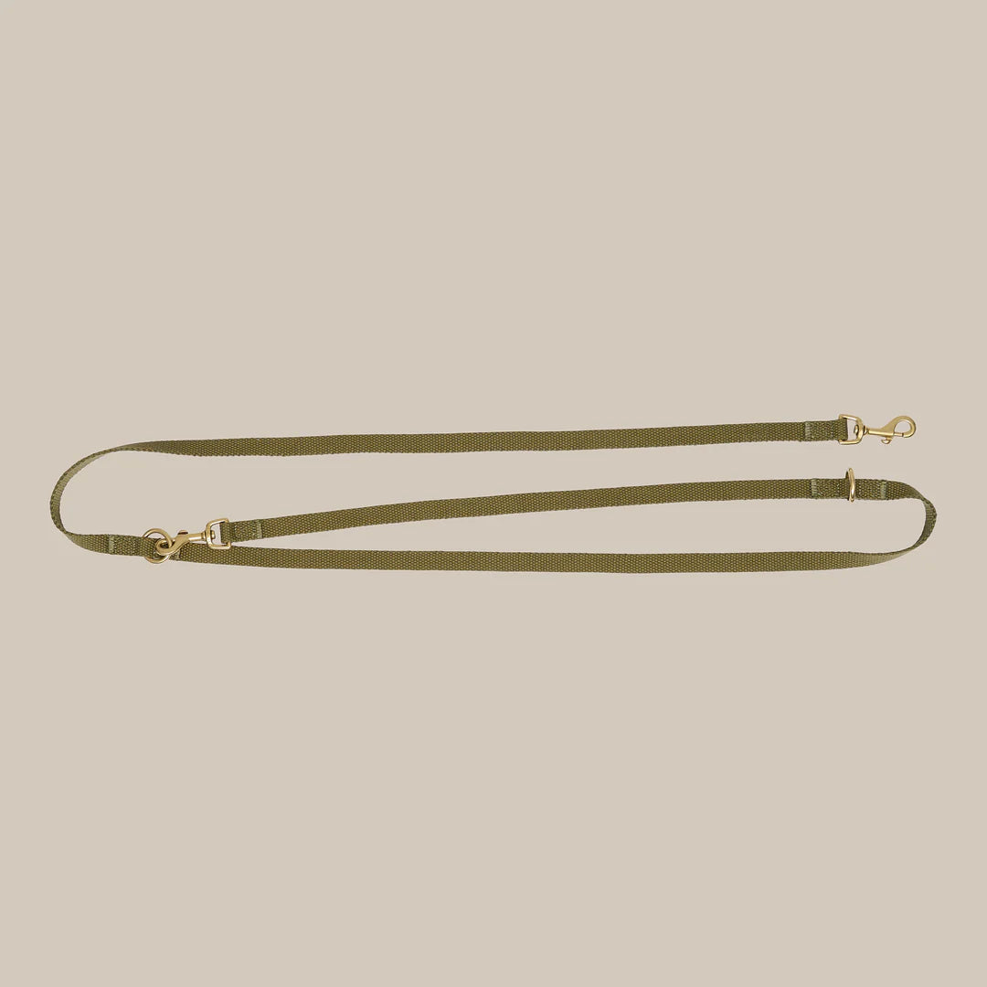 DREW'S DOGWEAR - Guinzaglio per cani in cotone regolabile – Verde oliva (2 metri)