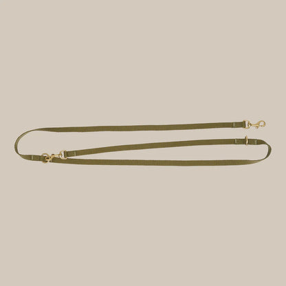 DREW'S DOGWEAR - Verstellbare Hundeleine aus Baumwolle – Olivgrün (2 Meter) - OSSO BLU