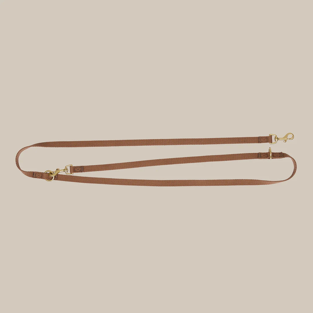 DREW'S DOGWEAR - Verstellbare Hundeleine aus Baumwolle – Braun (2 Meter) - OSSO BLU