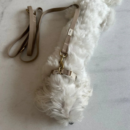 DREW'S DOGWEAR - Verstellbare Hundeleine aus Baumwolle – Beige (2 Meter) - OSSO BLU