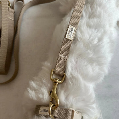 DREW'S DOGWEAR - Verstellbare Hundeleine aus Baumwolle – Beige (2 Meter) - OSSO BLU