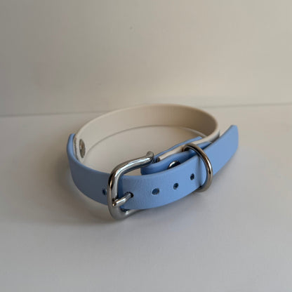 DACHSHUND & FRIENDS – BioThane® Halsband (Creme/Blau – 16 mm) - OSSO BLU