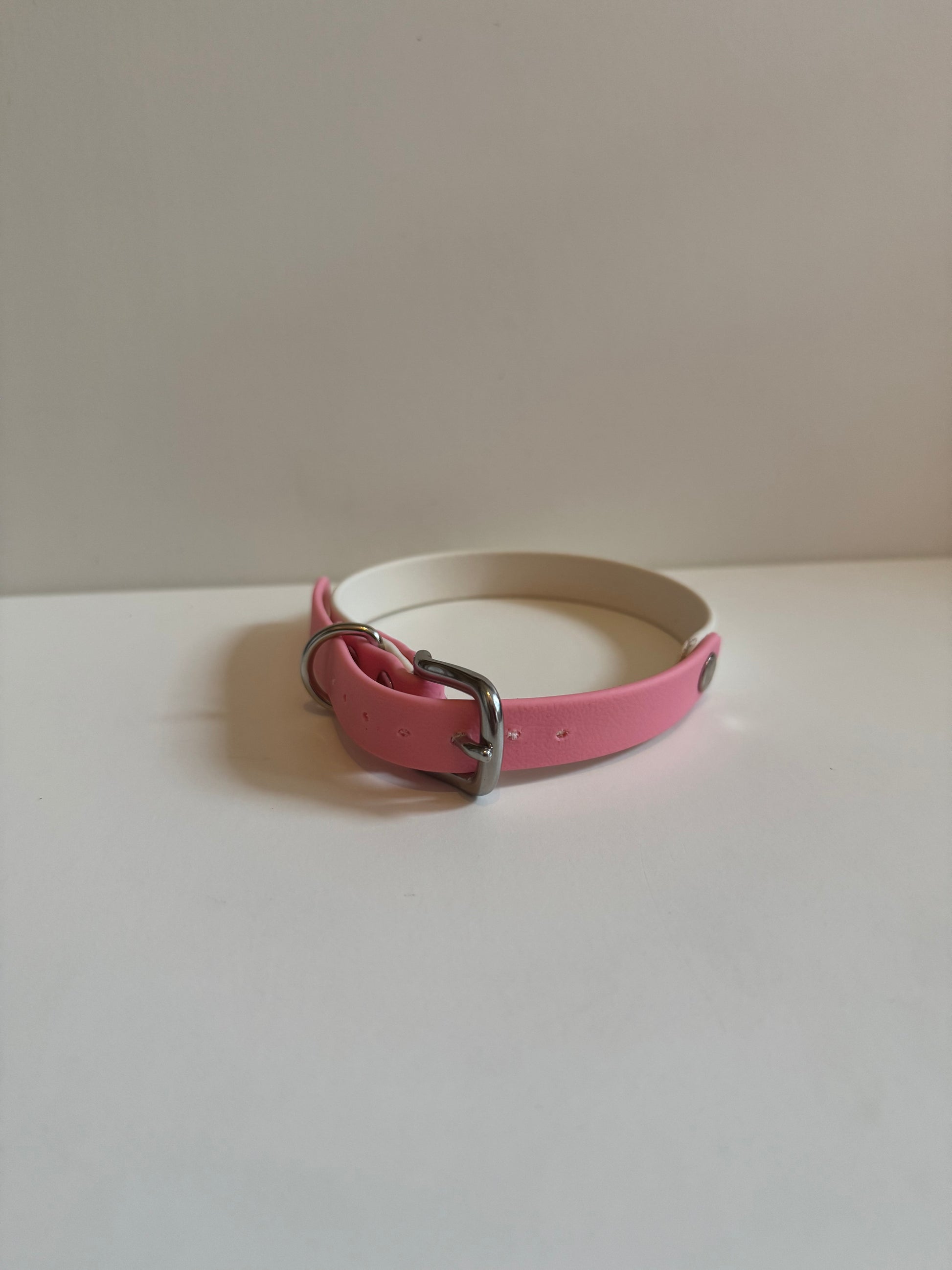 DACHSHUND & FRIENDS – BioThane® Halsband (Creme/Rosa – 16 mm) - OSSO BLU