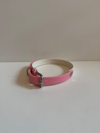 DACHSHUND & FRIENDS – BioThane® Halsband (Creme/Rosa – 16 mm) - OSSO BLU