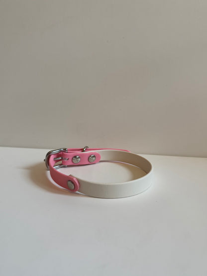 DACHSHUND & FRIENDS – BioThane® Halsband (Creme/Rosa – 16 mm) - OSSO BLU