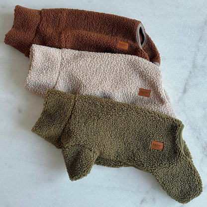 DREW’S DOGWEAR - Milo Sherpa-Hundepullover – Beige