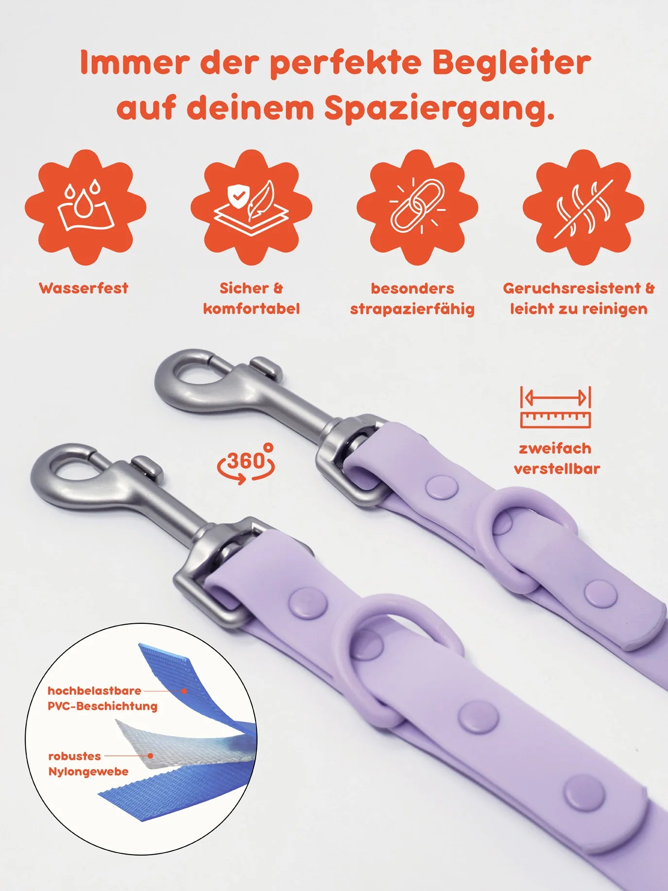 PAWPOPZ – Guinzaglio personalizzato per cani - Viola