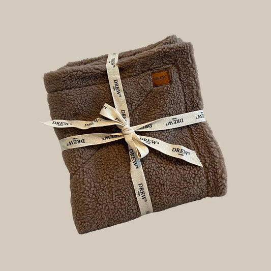 DREW'S DOGWEAR - Weiche Hundedecke aus Teddyfleece (braun) - OSSO BLU