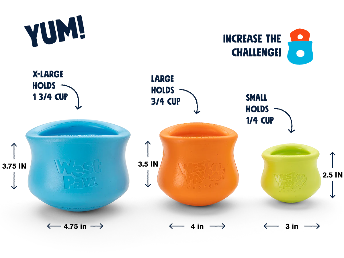 WEST PAW - Toppl® – Intelligenzspielzeug mit Leckerli-Funktion - OSSO BLU