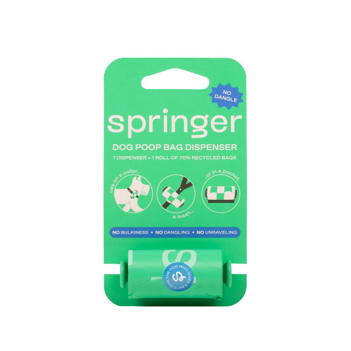 SPRINGLAND PETS - Distributore di sacchetti igienici per cani + rotolo