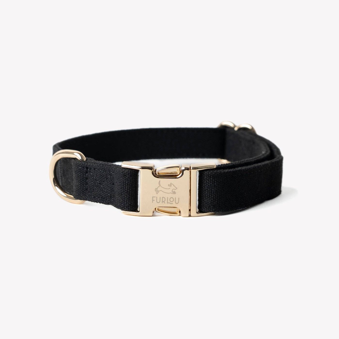 FURLOU – Collare per cani in tela di cotone nera