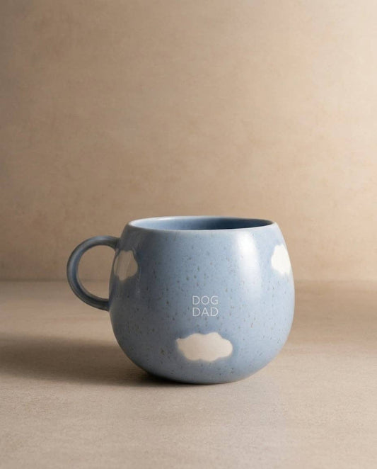 EGG BACK HOME - Cloud-Becher „Dog Dad“ – 500 ml | Handgefertigter Steingut-Becher - OSSO BLU