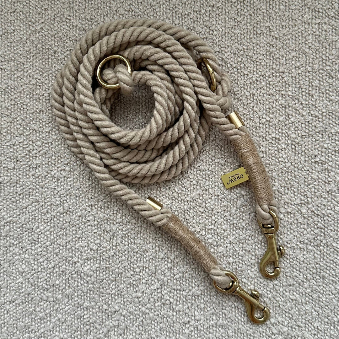 DREW'S DOGWEAR - BEIGE/ Guinzaglio regolabile e morbido per cani